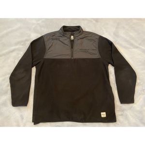 Eddie Bauer Workwear Foreman Fit Men's 1/4 Zip Pullover Fleece Black Size M